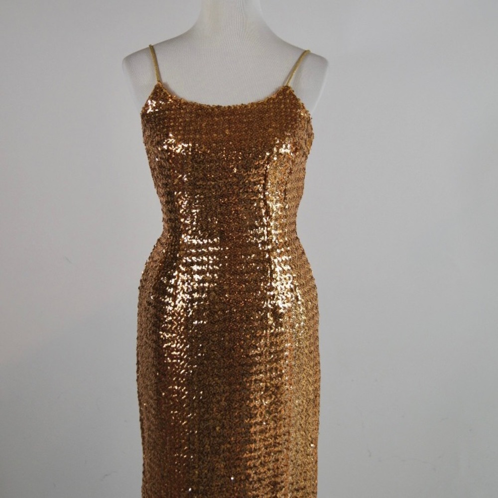 Vintage 1950's Gold Sequin Marilyn Wiggle Dress